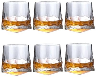 BYPIAOERZ Jarras de Cerveza de Vidrio Juego de 6 Vasos de Whisky giratorios, Copas de Vino de Cristal, Tazas de Cerveza Creativas, Tazas y Vasos de Cerveza para Hombres, Vasos de Cerveza artesanales