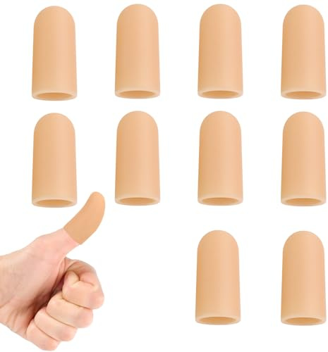 Gel Finger Cots, Silicone Finger Protectors, Finger Sleeves Tip Protectors, Fingertip Bandages for Trigger Finger, Finger Arthritis, Finger Cracking, Hand Eczema Pain Relief