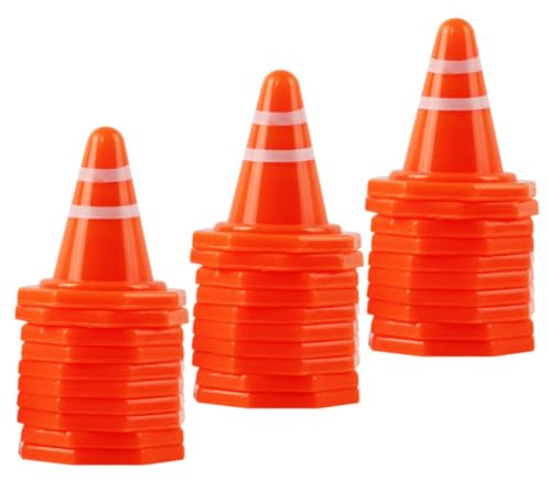 Hemoton 50pcs Boys and Girls Traffic Cones Mini Orange Cones for Play Simulation Road Sign School Teaching Interactive Educational Toys