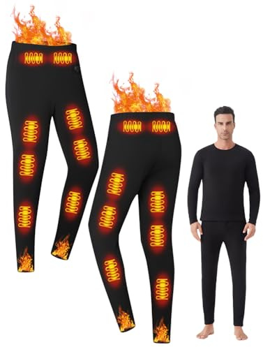 APTBJKUiU Intimo Termico Invernale riscaldato da Uomo,USB/DCinterfaccia,16 Zone,riscaldato intelligentemente,Regolazione della Temperatura a Tre velocità,Sci Invernale,Corsa,Jogging (Uomo-Nero-L)