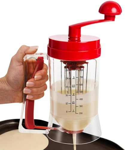 Macchina per pancake manuale, Dispenser per pancake da 900 ml con funzione di agitazione, Pancake Pourer, Dispenser separatore di pastella per , waffle, strumenti di cottura fai-da-te portatili