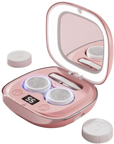 Máquina limpiadora de lentes de contacto, máquina de limpieza inteligente para lentes de contacto suaves y rígidas, dispositivo compacto de cuidado de la visión diario para el hogar, vacaciones