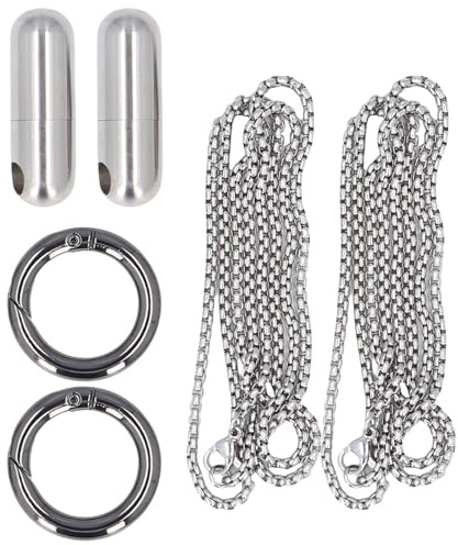 Qcwwy Bärbart Kapslarfodral, Säker Läckagesäker Design Lufttät Behållare Små Kapslar Flaska Arrangörsfodral i Rostfritt Stål för äventyr Cykling Resor Camping eller Vandring (SILVER)