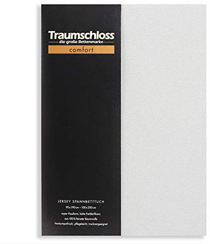 Traumschloss Spannbetttuch »Comfort« 100% Baumwolle | Edel-Jersey | bügelfrei | Silber (hell) | 90-100x200cm