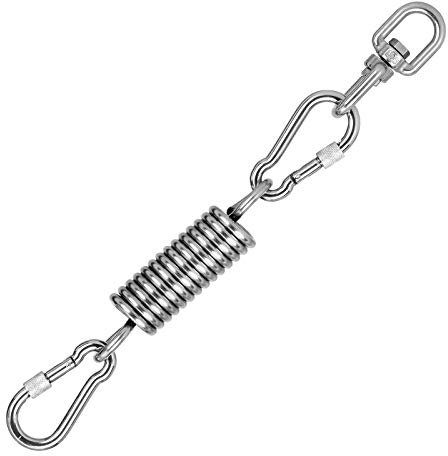 Resorte de Hamaca con 2 mosquetones y Gancho Giratorio, Kit de Hamaca Ultra Fuerte para Colgar sillas con Capacidad de 600 Libras, suspensión de Acero Inoxidable Resistente, para Columpios, hamacas