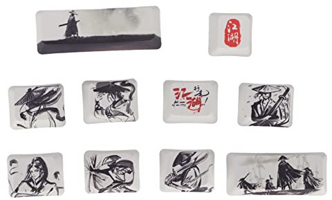 10-Tasten-DIY-Tastenkappen, PBT-Tastenkappe für die Meisten Mechanischen 61/87/104/108-Bit-Tastaturen, OEM-Höhen-Tastenkappen Mechanischer Tastaturersatz Feine Verarbeitung Klares Muster