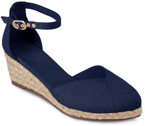 Juliet Holy Womens Espadrilles Sandals Closed Toe Platform Ankle Strap Casual Summer Wedges