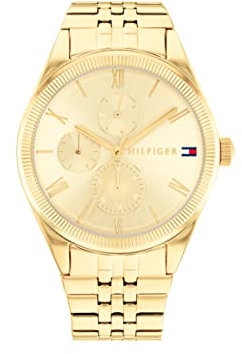 Tommy Hilfiger Multi Zifferblatt Quarz Uhr für Damen mit Goldfarben Edelstahlarmband - 1782592