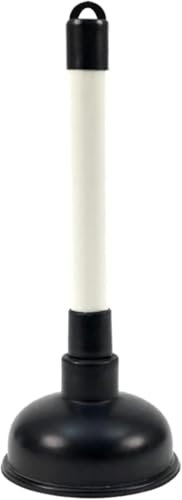 T&B® Sink Plunger Kitchen Sink Unblocker Heavy Duty Unblocking Effective Tool with 100mm (4 inch) Cup and 225mm (9 inch) Handle Drain Unblocker for Kitchen, Sink, Shower and Floor Drains, Black/White