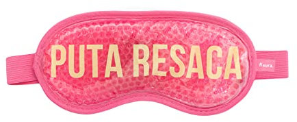 FISURA - Maschera gel freddo P*ta Resaca. Maschera gel rosa per occhi freddi. Mascherine Caldo Freddo per Rilassare Rinfrescare. Maschera rinfrescante per gli occhi con messaggio. 18,5 cm x 9 cm