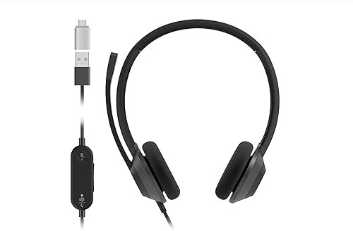 Cisco Casque 322Q USB-C, Casque Filaire Double Supra-auriculaire, contrôleur Microsoft Teams avec USB-C, Finition Noir Carbone, Garantie limitée de 2 Ans (HS-W-322Q-C-USBC).