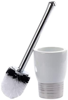 Toalettskålborstar Toalettborste Och Hållare, Keramisk Toalettborste， Dekorativ Toalettskålskrubber För Hygienrengöring Av Toaletten Hygieniska Rengöringsborstar (Color : White)