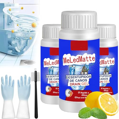 Meledmatte Detergente per scarico WC, potente agente di dragaggio per tubi, Meledmatte Agente di dragaggio per tubazioni da cucina e WC, strumento di pulizia rapida (3 pezzi)