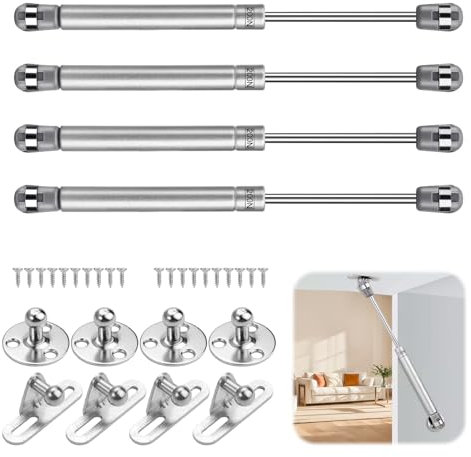 4 Piezas Amortiguadores Muebles Cocina, 200N/20KG Amortiguador de Gas, Pistones Hidraulicos Muebles Cocina, Amortiguadores Puertas Cocina, Resorte de Gas con Tornillos, para Armario y Estantes