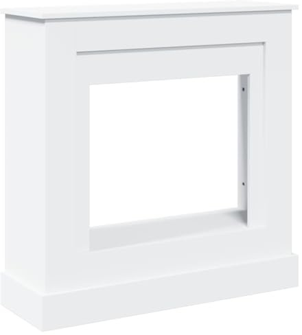 Gecheer Kaminkant, dekorativ kaminkonsol, öppen spis, dekorativ kamin för vardagsrum, öppen spis, spiselbeklädnad, 90 x 30 x 90 cm (B x D x H) max. Lastkapacitet: 30 kg vitt trämaterial