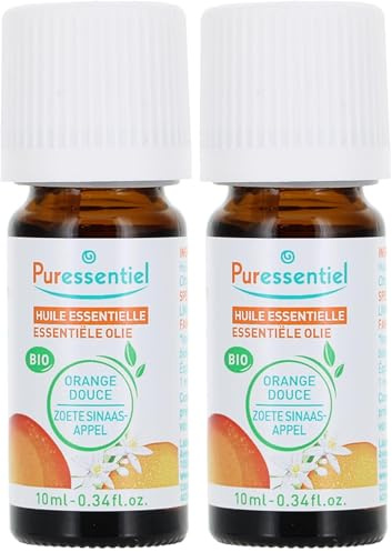 Puressentiel - Huile Essentielle Orange Douce - Bio - 100% pure et naturelle - HEBBD - 10 ml (Lot de 2)