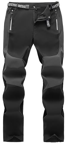 BWBIKE Pantaloni da Trekking da Uomo Pantaloni da Lavoro Leggeri da Esterno Pantaloni Cargo Elasticizzati Resistenti all'Acqua Pantaloni da Pesca da Campeggio Sportivi da Uomo,Nero,XL