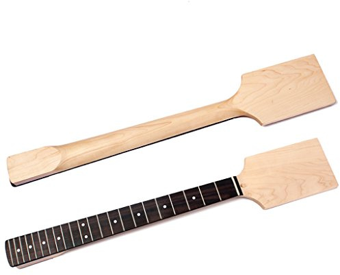 RuiJOTWAT Unfinished Guitar Neck Maple Paddle Headstock 22 Fret For Electric Guitar Neck Replacement White Dot