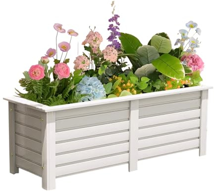 Fioriera da giardino rialzata per ortaggi, fiori, erbe, in resina resistente, soluzione per piantare grandi dimensioni