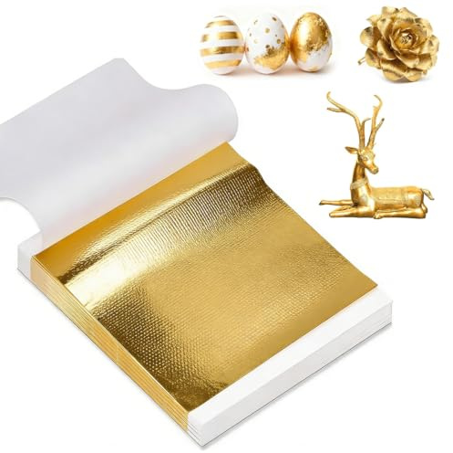 200 Hojas Pan de Oro, 8,5 x 8 cm Pan de Oro de Imitación para Artes