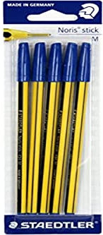 Staedtler 434 m3bk5i Ballpoint Pen Blister Pen & Pencil Set – Pen & Pencil Lautsprecherset (Ballpoint Pen, Black, Blue, Yellow, hexagonal, Blue, Germany, ISO 11540)