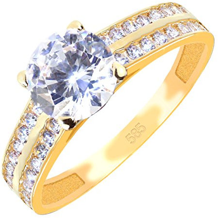 GIORO Verlobungsring Mina in 585 Gold Kristallen (57 (18.1))