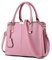 FiveloveTwo Damen Elegant PU Leder Schultertasche Shopper Top-Griff Tragetaschen Umhängetasche Große Handtasche und Geldbörsen Rosa