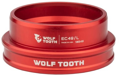 Wolf Tooth | Premium EC Headsets | External Cup EC49/40 Lower Cup Red | Lightweight Aluminium Headset Stainless Steel Bearings Wide Colour Range