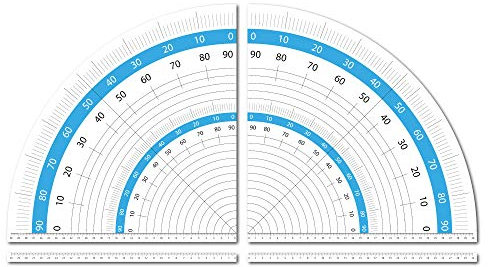Geodreieck Aufkleber Set speziell für Kreissägen 30 cm selbstklebend als Zeichendreieck ideal für Handwerker-Werkbänke oder Patchworker und Schneider zum Winkel-Messen