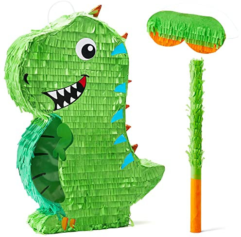JOYIN Dinosaur Pinata with Plastic Bat and Paper Blindfold, Cinco De Mayo Party, Dinosaur Animal Theme Parties Decorations, Indoor or Outdoor fiesta