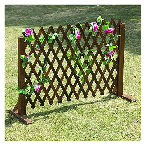 CHALKE Extended Wooden Grid Fence Garden Fence Animal Barrier, Lawn Balcony Garden Decoration Board Christmas Tree Fence/Telescopic Partition Decoration (Size : H90xL200cm)