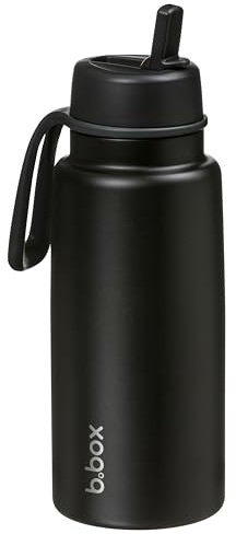 b.box Isolierte Flip-Top Wasser und Trinkflasche 1 L | Trinkflasche Edelstahl, Dreiwandig | Hält Getränke bis zu 46 Stunden Kalt | 1 L