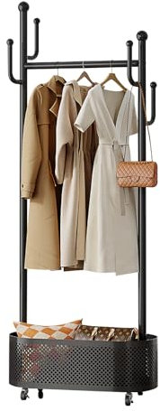 Ergocar Garderobenständer. Eine Jacken-Hutablage mit Korb, multifunktionales Design. Es lässt sich stabil um 360°bewegen und eignet sich für die Platzierung im Bett, im Wohnzimmer und auf der Veranda.