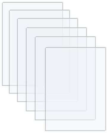 Langaelex 6 Pack A3 1mm Clear Acrylic Sheets for Picture Frame | 297 x 420 mm Transparent Perspex Sheets Cut to Size for Craft, Painting, Model Making