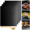 Kezidhp 4 Piezas Alfombrillas para Barbacoa 40x32 cm Antiadherentes Reutilizables con Cepillo de Barbacoa Incluido - Para Parrilla de Carbón, Horno, Carne, Pescado y Verduras (Set de 4 Unidades)