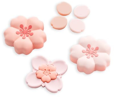 GeekShare Sakura Cross D-Pad Button Caps Thumb Grip Caps Set Compatible with Switch 2, ABXY Key Buttons Sticker Cover Caps for Switch 2, Cherry Pink