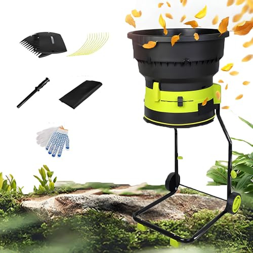 HuanSebesity Multi-Functional Electric Leaf Mulcher Shredder,2500w 8000rpm Garden Cleanup Composting Tool,Wet/Dry Leaves Shredder with Wheels,for Grass,and Yard Waste Management Powercord×10m