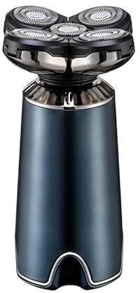 Rasoio elettrico per uomini calvi, IPX6, impermeabile, a umido o a secco, da uomo, ricaricabile 5D, con ricarica rapida di tipo C (blu)