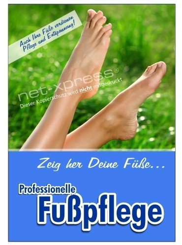 net-xpress Plakat für Werbung für Profi-Fußpflege DIN A1, Werbeplakat Poster Nagelstudio