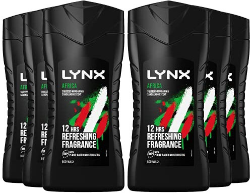 6pk of 225ml Lynx 12hr Refreshing Africa Squeezed Mandarin & Sandalwood Bodywash