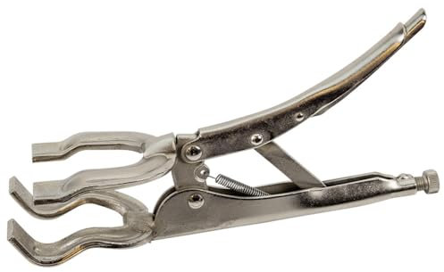 Dönges Rohr-Schweisser-Gripzange, Länge 280 mm, Spannweite 10-90 mm, mit vier Backen, glanzvernickelt, Chrom-Vanadium-Stahl, zum Spannen von Rohren und Rundmaterial bei Schweißarbeiten