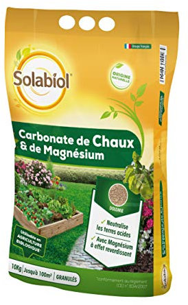 SOLABIOL Carbonate De Chaux Et De Magnésium - 10kg - Granulés - Corrige L'Acidité Du Sol - Action Progressive & Durable - A Base De Dolomite SOCHAUX10