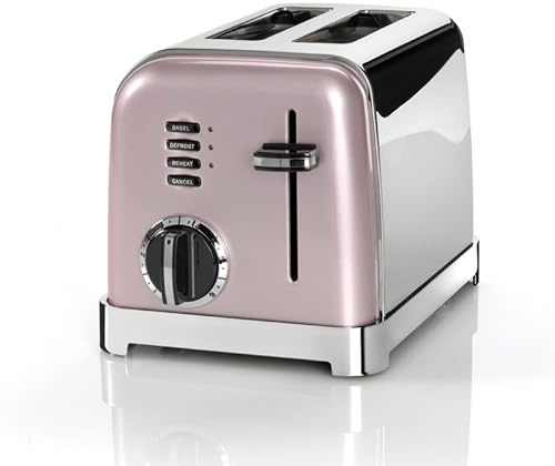 Cuisinart 2-Scheiben-Toaster | Breite Schlitze, ideal für dickes Brot und Bagels | 6 Bräunungsstufen plus Abtauung | Breite Schlitze,High-Lift-Hebel | Passender Wasserkocher erhältlich | Rose
