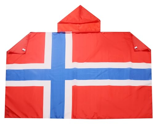 AZ FLAG Bandera de Noruega 150 x 90 cm, Capa Bandera Noruega 100% poliéster con mangas integradas, Body Flag noruego