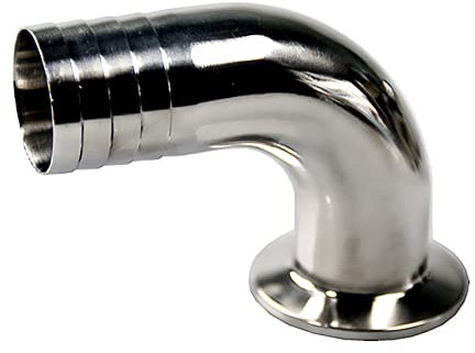 ACICS 19/25/32/38/45/51 / Bride 50,5-64 mm Barb 1,5 -4 Tri Clamp 90 degl Elbow Sus304 Raccord Inoxydable (Color : 38mm-K50.5mm)