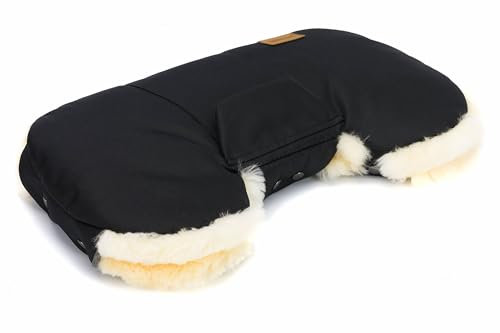 Fillikid Handwärmer Nyby Exklusiv/Universal Lammfell Handmuff für Kinderwagen, Sportwagen oder Buggy/warme Handschuhe/Winter Kinderwagenmuff wasser- und windabweisend atmungsaktiv