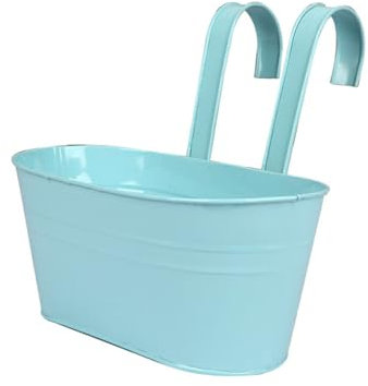 osiuujkw Fioriera da Giardino per Erbe aromatiche Resistente e Leggera Fioriere da Balcone Staccabili per Esterni Fioriera sospesa a Parete in sospesa con ringhiera, Azzurro