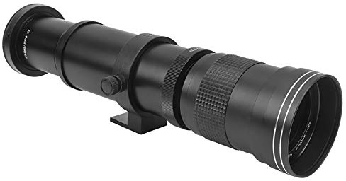 Digitalkameror och tillbehör 420800 mm F8.316 manuell fokusering zoom teleobjektiv teleskop för EFS monteringskamera Noir 36 x 11 x 11 cm objektiv och tillbehör (svart)