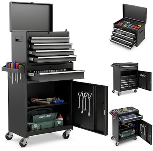 Generisch Carrello portautensili 35688TL-BK, Metallo, Nero, 28x59x102cm