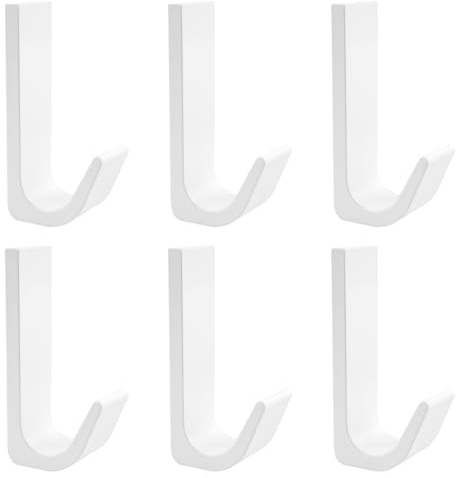 KAHOUI 6 Pezzi Bagno, Appendi Accappatoio Bagno, Ganci Adesivi Cucina in Senza Forare, Appendini Adesivi in Metallo, Impermeabili Ganci Appendiabiti Bianchi Carico 4-6kg